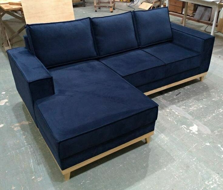 Canapé d'angle bleu moderne