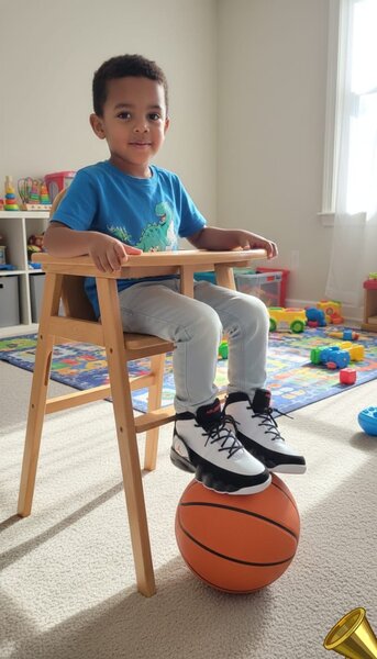 Chaise haute en bois pour enfants