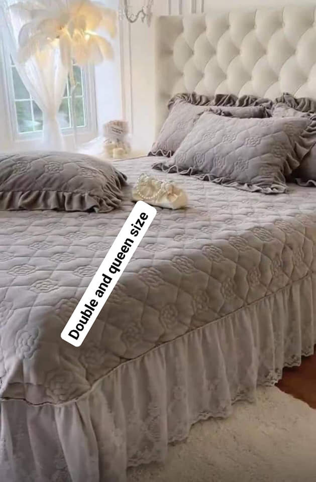 A set of beautiful bed linen grey