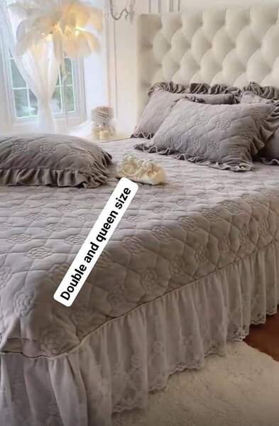 A set of beautiful bed linen grey