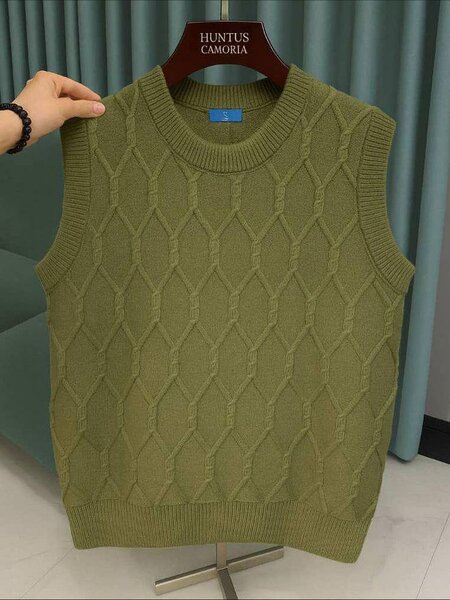 Gilet Tricoté Sans Manches Homme