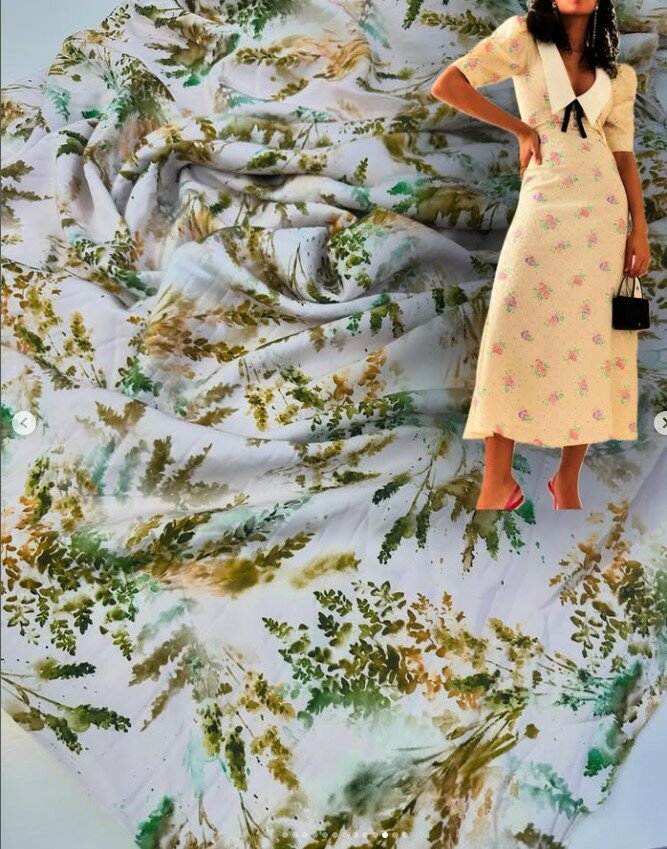 Красивая ткань для пошивая одежды Бельмондо штапель