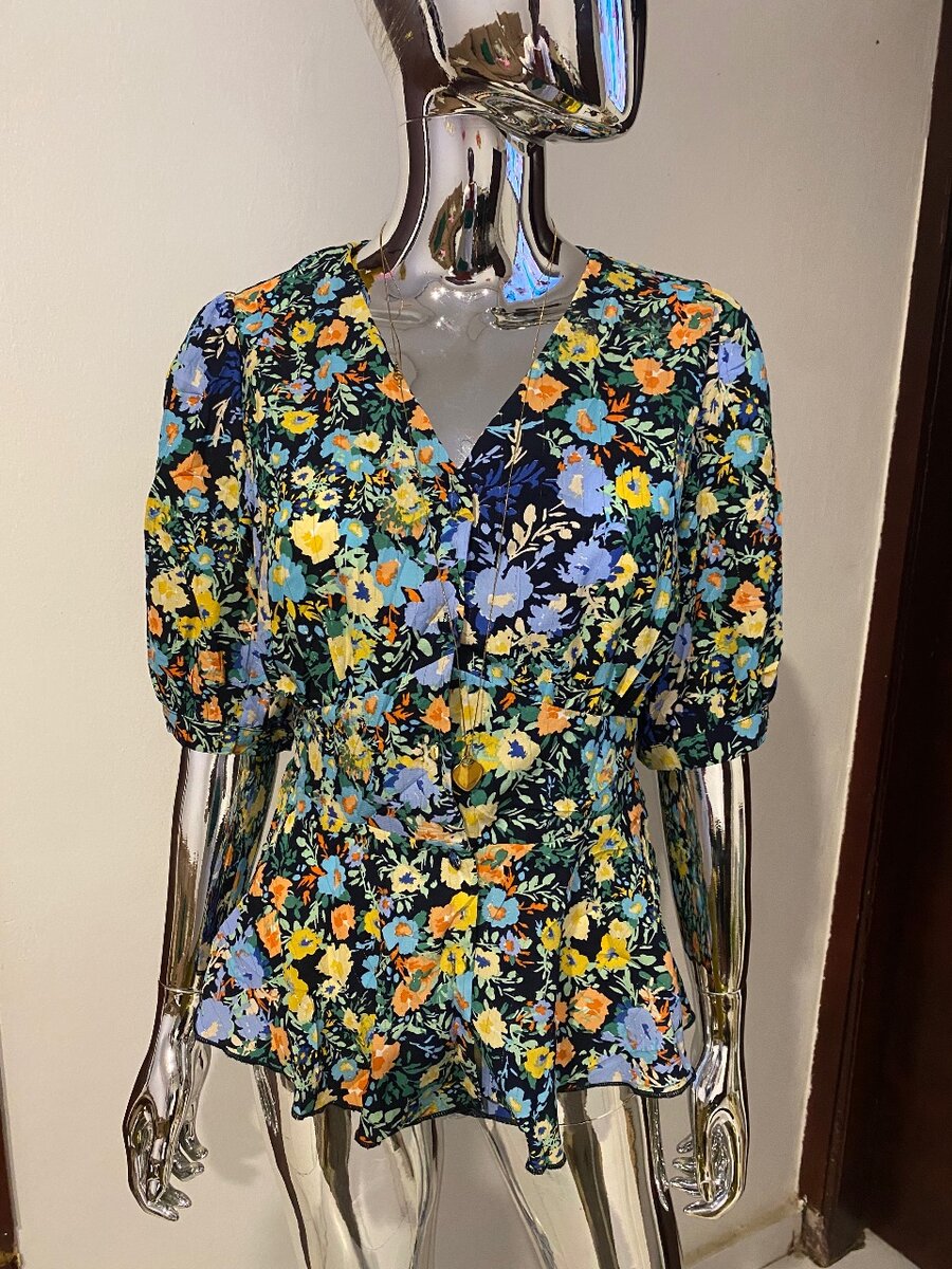 Blouse à Imprimé Floral