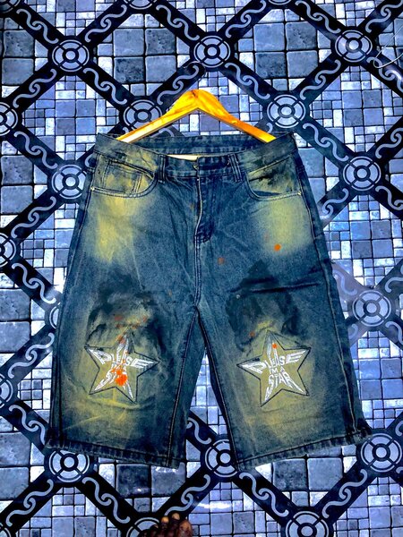 Shorts denim homme étoile