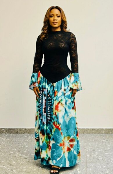 Robe longue en dentelle bohème