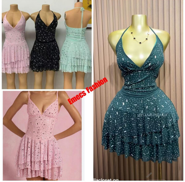 Robe à paillettes évasée