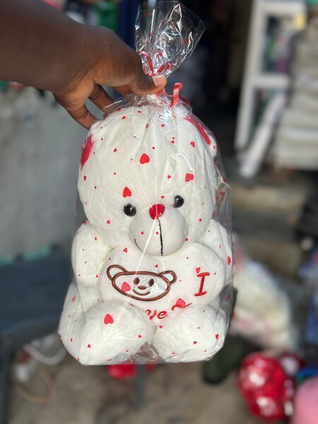 Nounours en peluche blanc I Love You