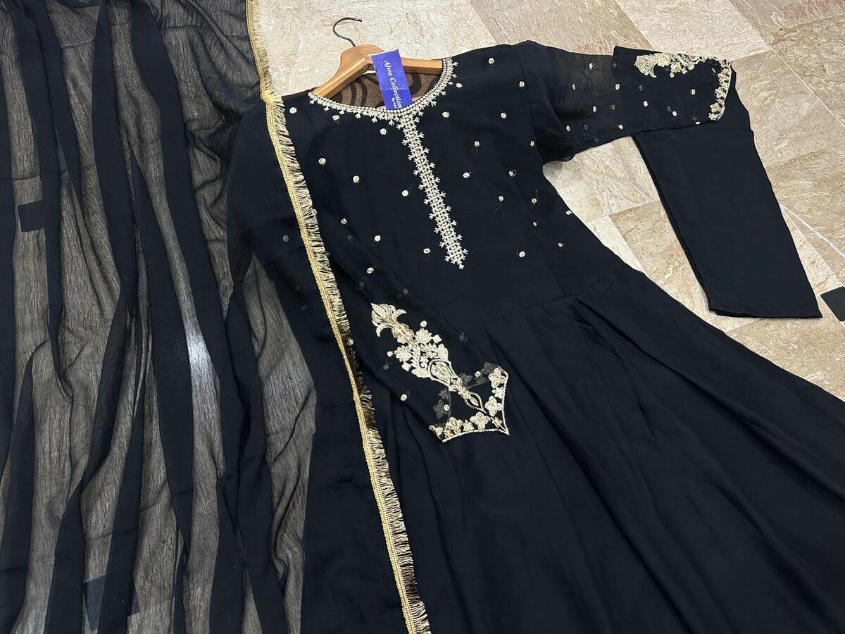 Chiffon Zari Embroidery Maxi 3 pcs