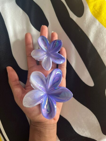 Clips cheveux fleurs irisées