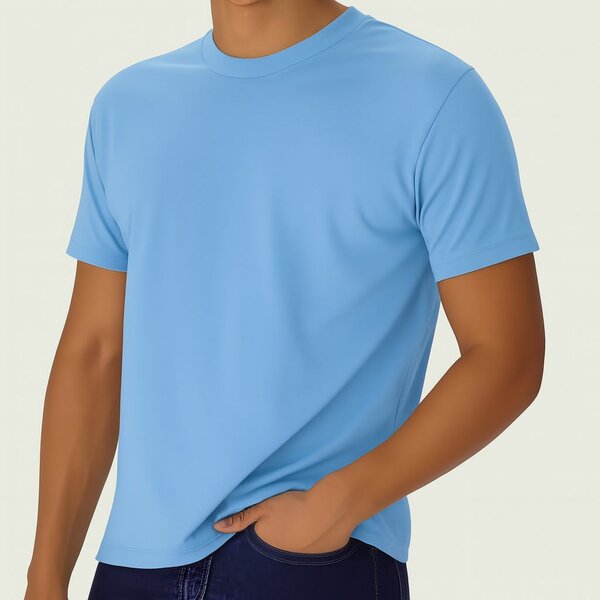 T-shirt bleu classique