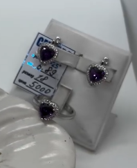 Роскошный комплект из чистого серебра 925 пробы•