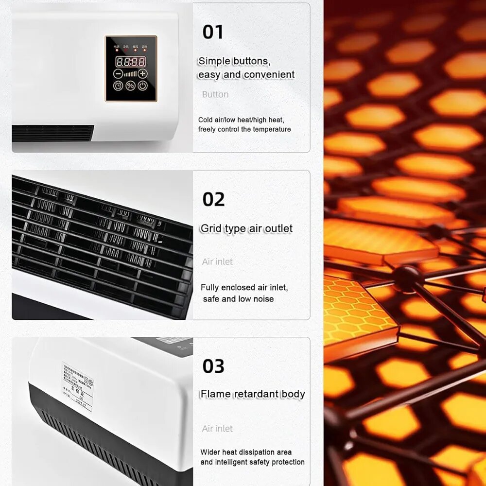 Chauffage électrique mural avec télécommande