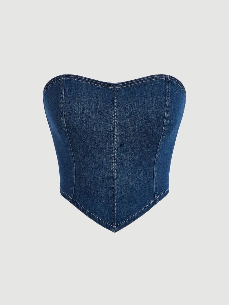 Denim corset top
