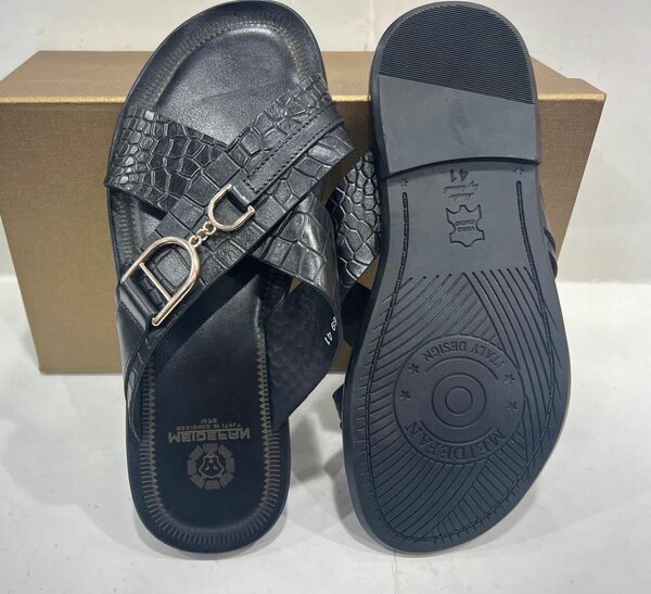 Leather slippers