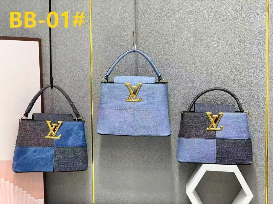 Sac à main denim patchwork