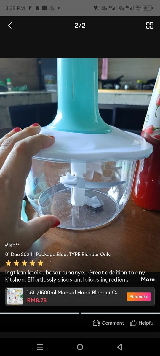 Manual Hand chopper 2 litter 9 in 1