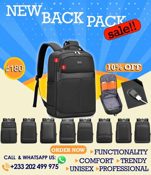 Unisex office and laptop backpacks
