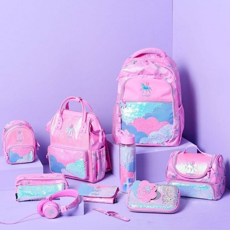 Sac à dos scolaire rose scintillant