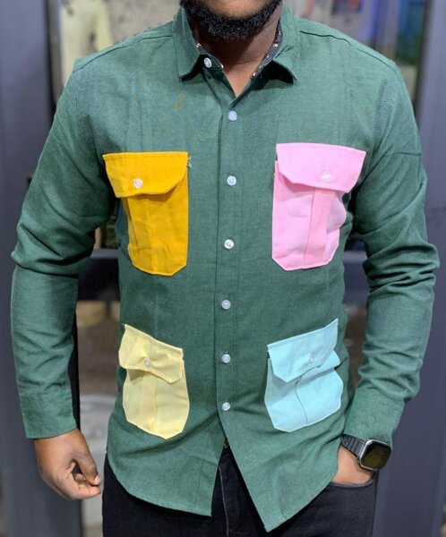 Chemise à poches colorées