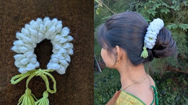 Chouchou gajra Fleur Tricotée