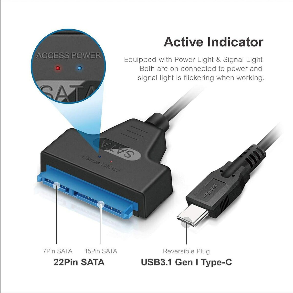 Adaptateur SATA vers USB-C