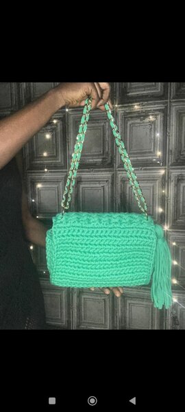 Sac bandoulière crochet vert