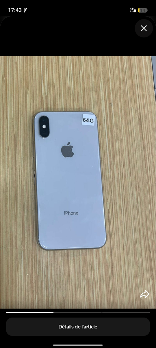 iPhone X 64GB Argent