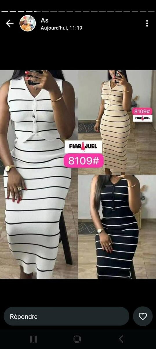 Robe rayée sans manches élégante