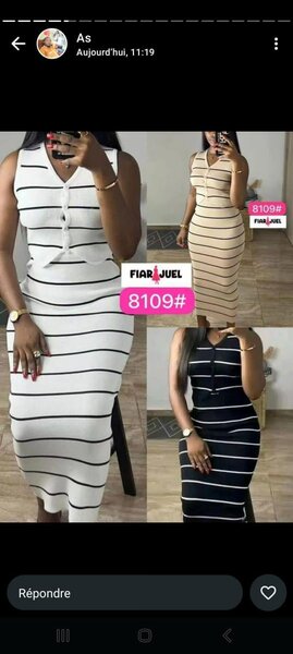 Robe rayée sans manches élégante