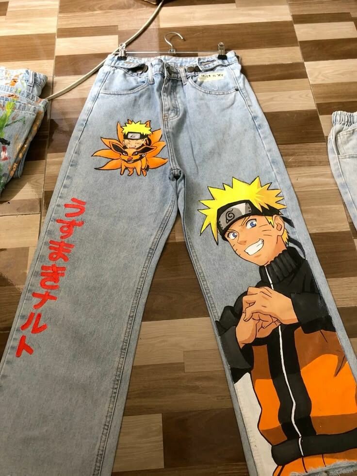 Jeans personnalisés anime