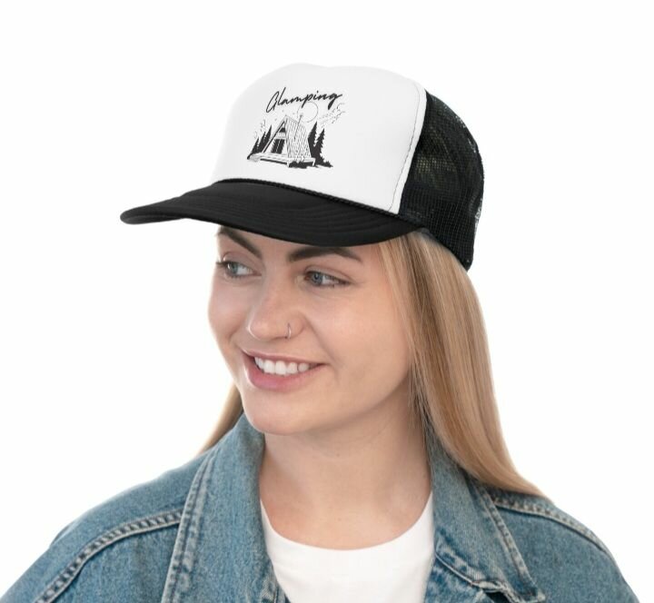 _Baseball Trucker Cap. Black White