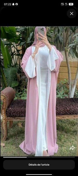 Abaya élégante rose