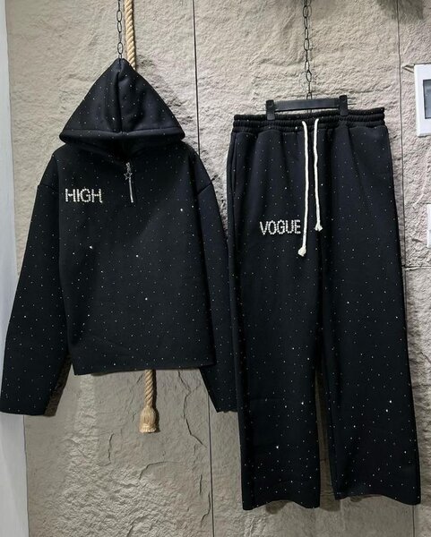 Ensemble survêtement noir à paillettes 'HIGH VOGUE'