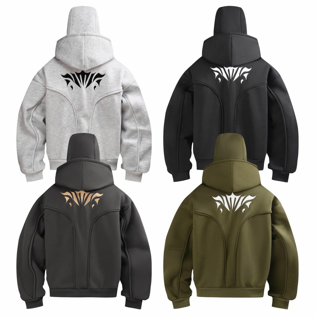 Sweat à capuche zippé motif tribal