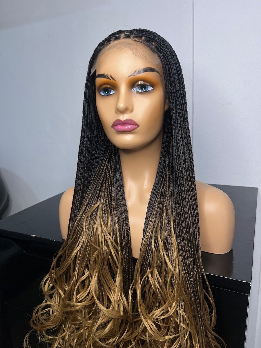 Spiral curls braided wig