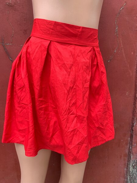 Jupe évasée rouge femme