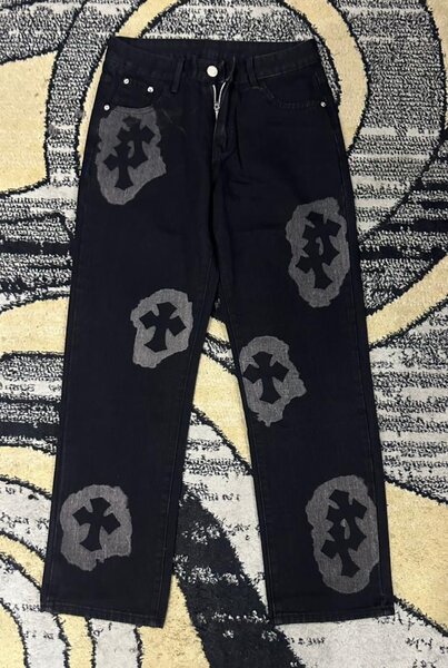 Jean homme avec patchwork design