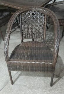 Iron Chairs/ Irone Furniture Chair & Rattan Wicker With Caution Seat
