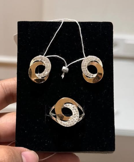 комплект с напылением! Серебро 925 пробы