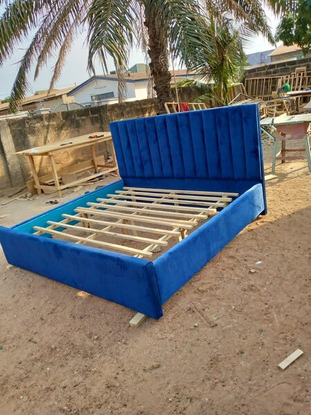 Navy blue King size bed frame