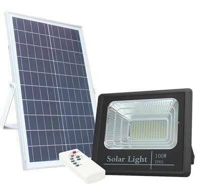 ACDC LED FLOODLIGHT 15W SOLAR 100W PV PAN 3 2V/5AH