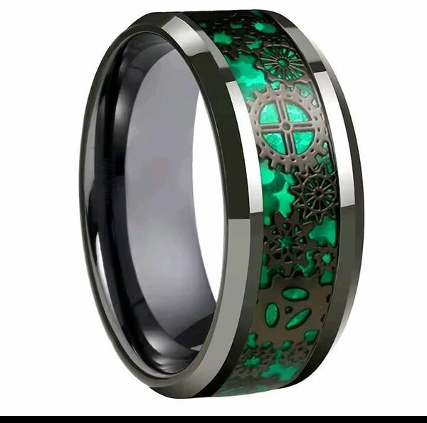 Bague émeraude engrenages