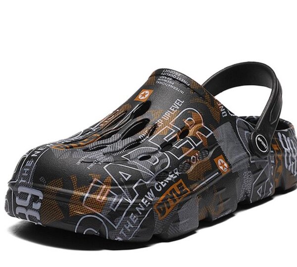 Men's Printed Breathable Clogs, Lightweight Slip-On Sandals