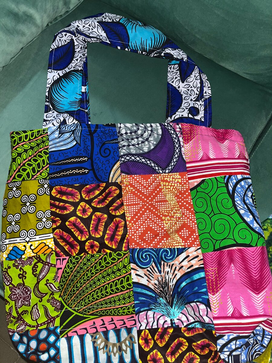 Sac cabas en patchwork coloré