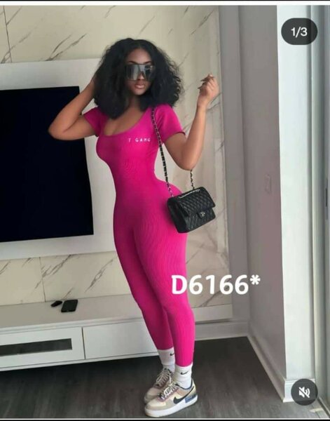 Chic combinaison moulante noir blanc et rose S M L XL XXL