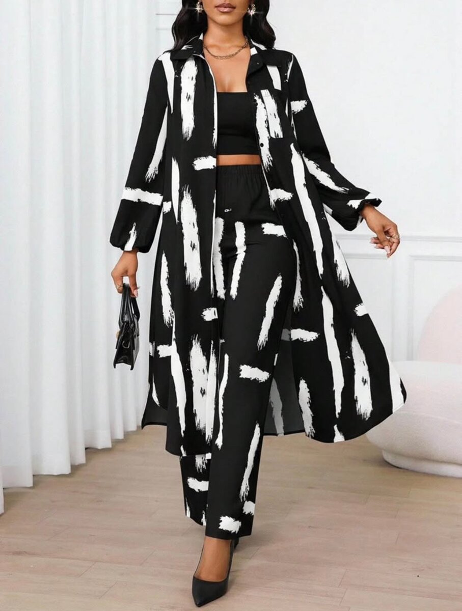 Ensemble chic à motifs abstraits