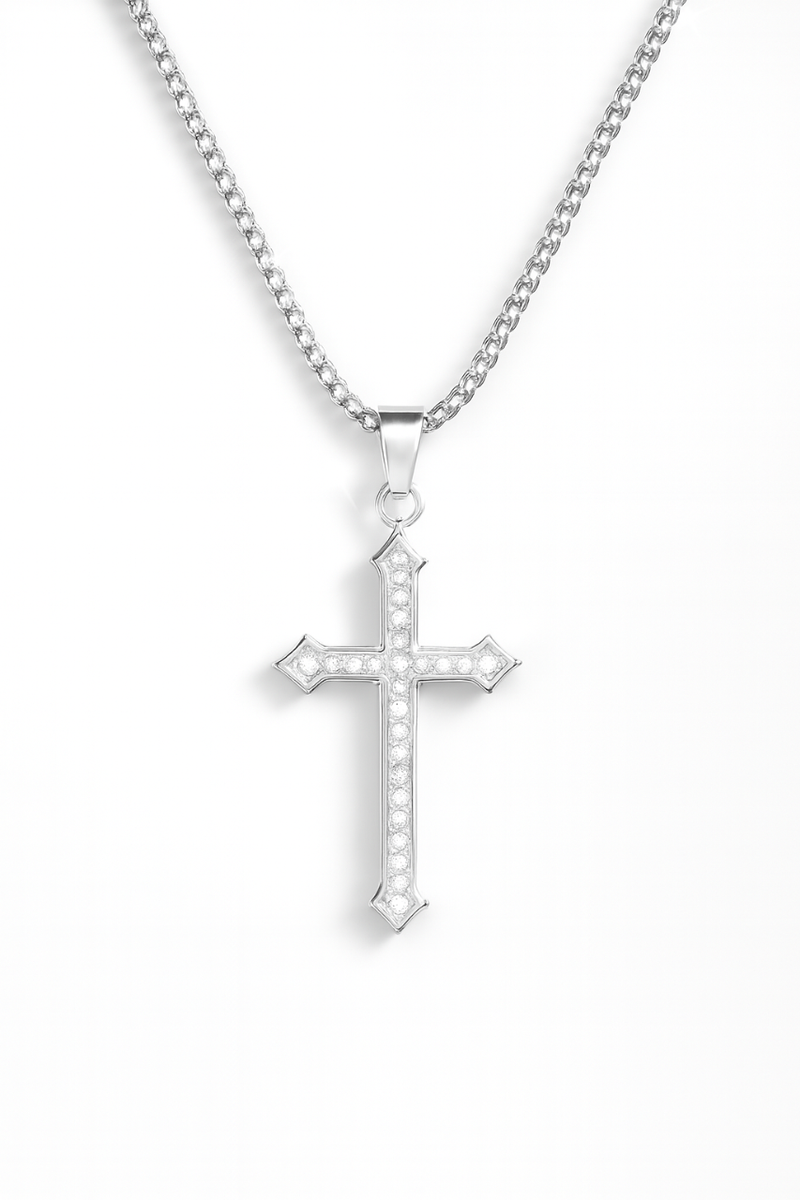 Collier Croix Argent Éclatant