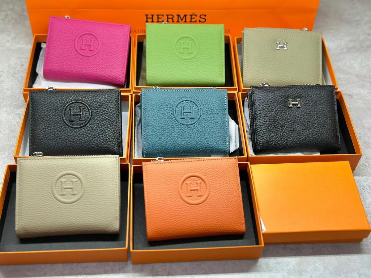 Hermes кошельки натуральная кожа