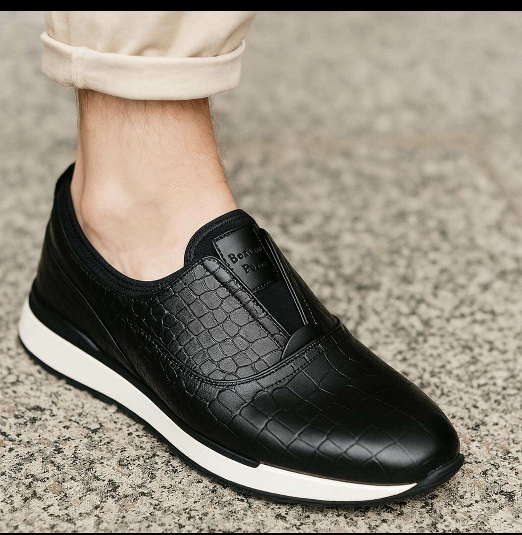 Chaussures Slip-On en Cuir Homme