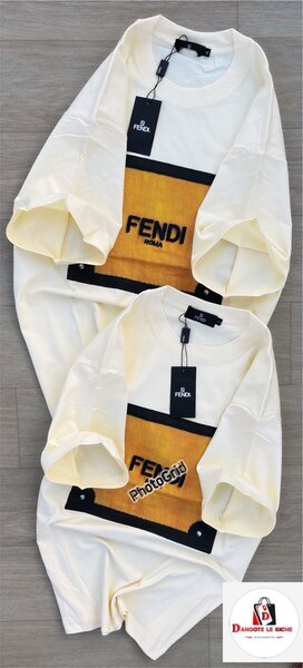 T-shirt blanc logo Fendi
